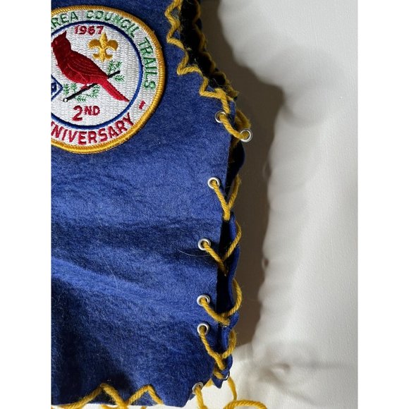 Vintage 1960s Boy Scout Blue wool vest with patches & pins Chicagoland NR! - Picture 9 of 9